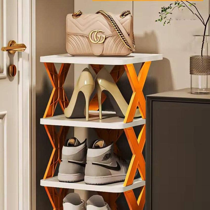 Collapsible 4-Tier Plastic Shoe Rack Home