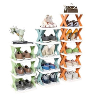 Collapsible 4-Tier Plastic Shoe Rack Home