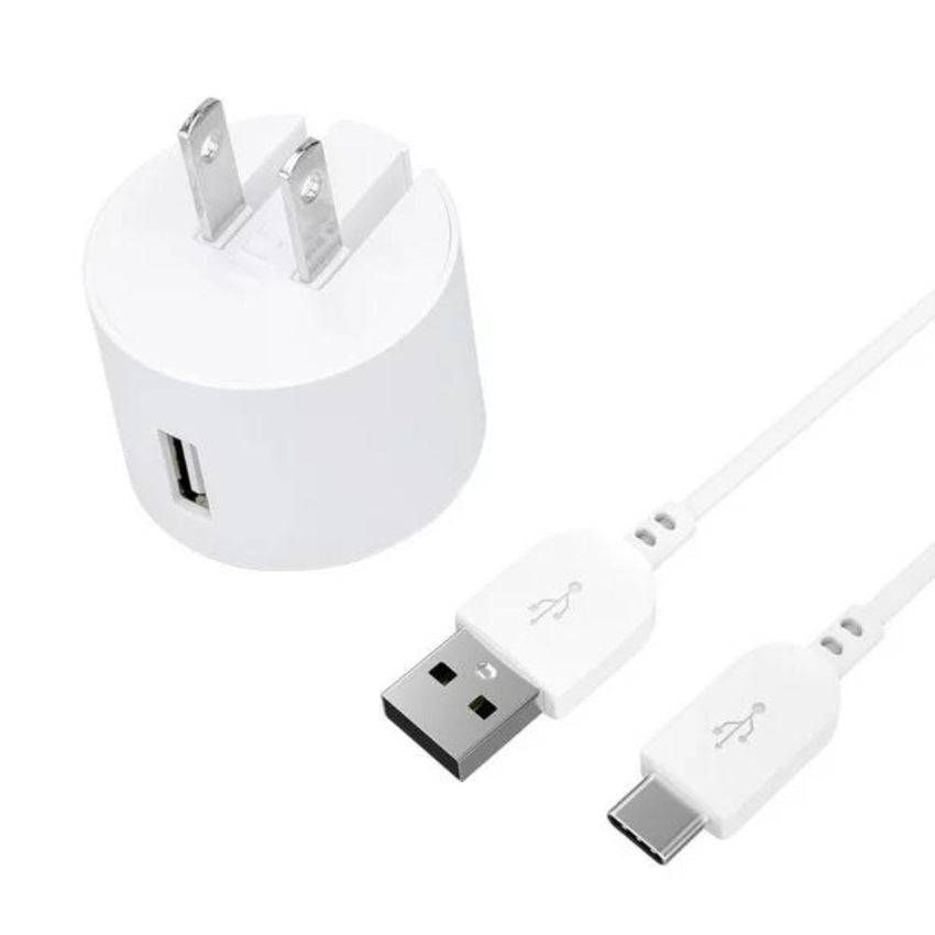 Connect Onn. 2.4 Amp USB Wall Charging Kit With 92cm USB to USB-C Cable-Foldable Plug