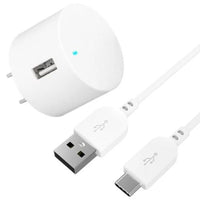 Connect Onn. 2.4 Amp USB Wall Charging Kit With 92cm USB to USB-C Cable-Foldable Plug