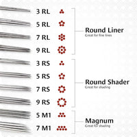 Disposable Tattoo Needles 304 Medical Stainless Steel Permanent Makeup Needles Machine Kit