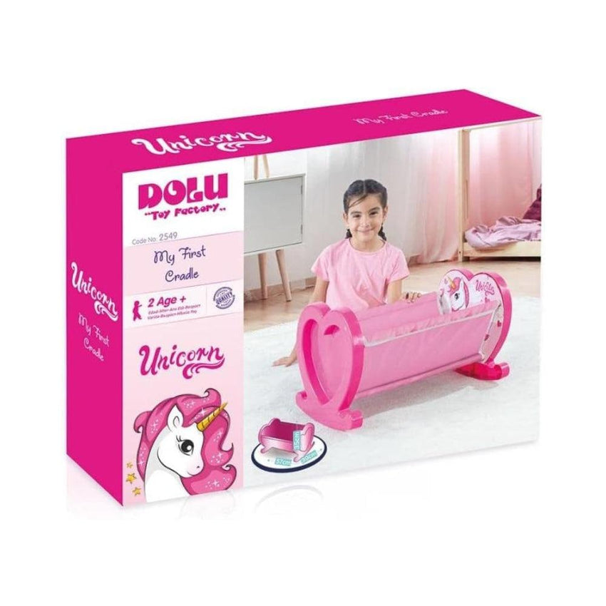 Dolu Unicorn Pink My First Doll Cradle