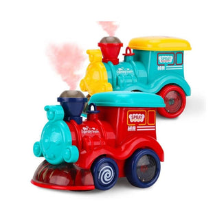 Electric Train Spray Flashing Light Music Plastic Car Children Xmas Gifts
