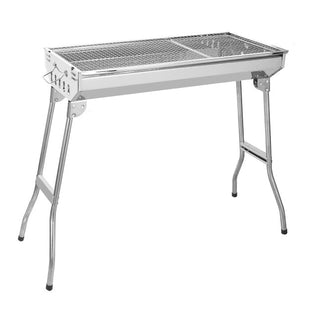 Foldable BBQ Grill Portable Camping Charcoal Grill CA-12, With 2 Pieces Of Grill Grate, Stainless Steel