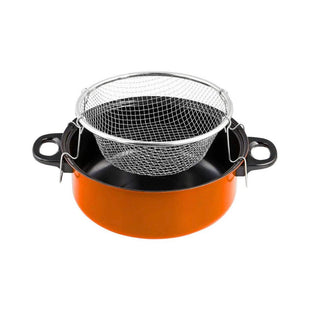 Fryer Deep Fat Frying Basket Pot  Set Manual Deep Fryer, Steamer And Cooker (Size:24 cm)