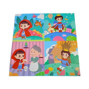 Heat And Waterproof Play Mat, EVA Foam Puzzle Type, Little Red Riding Hood And Small Print, 120 cm, 4 Pcs, 60x60 cm