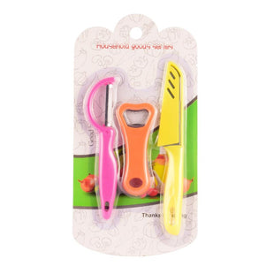HouseHold Set Of 3 Pcs (Knife + Beer Bottle Opener + Peeler)