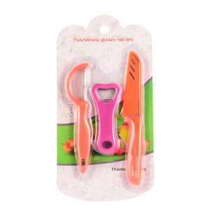 HouseHold Set Of 3 Pcs (Knife + Beer Bottle Opener + Peeler)