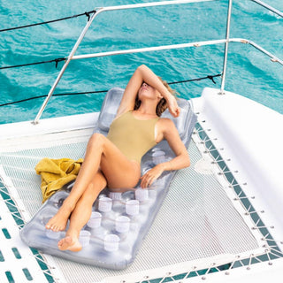 Intex 18-Pocket Suntanner Inflatable Floating Mat - Gray