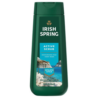 Irish Spring Wash - Active Scrub Exfoliating Face And Body Wash For Men