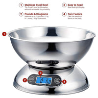 Kinlee Stainless Steel Digital Kitchen Scale