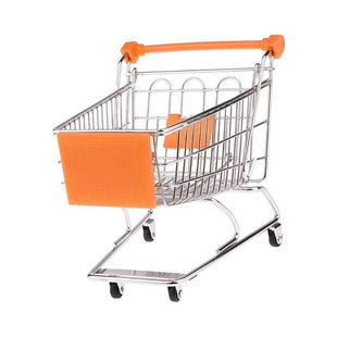 Mini Shopping Cart Miniature Supermarket Handcart Shopping Utility Cart Storage Toy For Kids