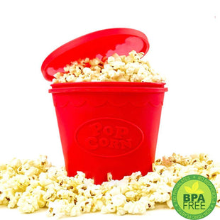 Multipurpose Foldable Silicone Popcorn Maker Plastic Popcorn Cup Drink Holder