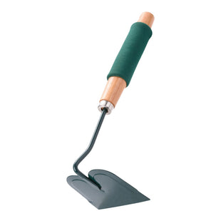 Green Garden Hoe Gardening Hand Tool Weed Remover Weeding Digging Wooden Handle