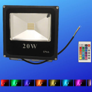Waterproof LED Floodlight 20W RGB with Remote Control IP66-Led-