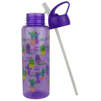 Purple Cactus-Themed Water Bottle with Straw-water bottle-