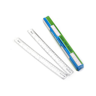 30cm Transparent clear Plastic Scale Ruler 12 Pcs