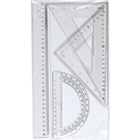 Multi Size Plastic Ruler Set Student Maths Geometry Set Squares Triangle Ruler Protractor for School