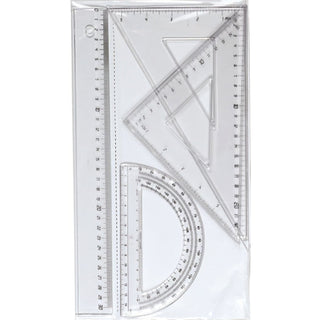 Multi Size Plastic Ruler Set Student Maths Geometry Set Squares Triangle Ruler Protractor for School