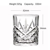 New embossing design whiskey decanter set square shape clear glass whiskey glass set in bulk
