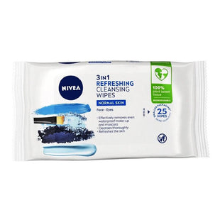 Nivea 3 in 1 Refreshing Cleansing Wipes Normal Skin  25Wipes