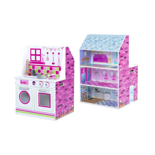 Plum 2 In 1 Wooden Kitchen And Dolls House
