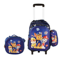 Paw Patrol 3PCS Detachable Rolling Backpack for Boys With Lunch Bag Pencil Case 2Wheels Roll