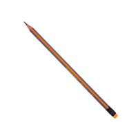 Pencil/Graph DuoMier With Eraser Striped-Orange 12 Pcs