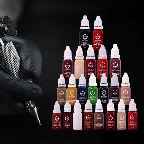 Permanent Makeup Micro pigments Kits For Eyebrow Eyeliner Lip 1/2 oz Complete Cosmetic Tattoo Ink Kit