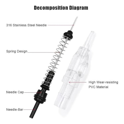 Permanent Makeup Tattoo Cartridge Needles For Tattoo Eyebrow Eyeliner Lip Microblading Shading(10mm Diameter)