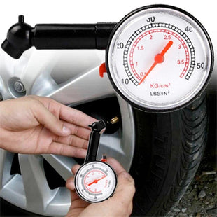 Plastic Tire Pressure Gauge Black