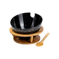 Salad Bowl With Bamboo Base