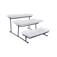 Set Of 3 Plates With Metal Rack