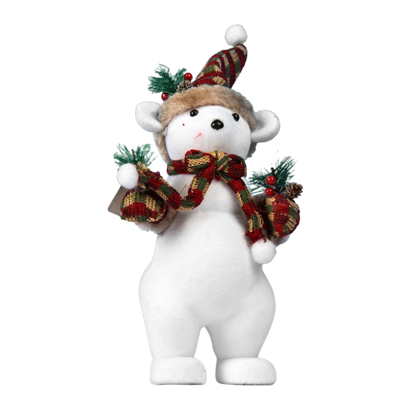 Snowman Bear With Scarf And hat