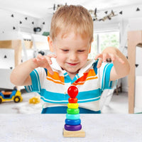 Stacking Ring Baby Toys Rainbow Tower Wooden Stacker | Solid Wood Educational Baby Toys For Toddler Boys And Girls Betterday
