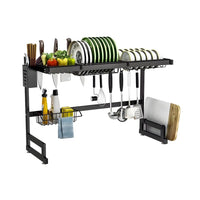 Stainless Steel Dish Rack Drainer Kitchen Storage Drying Shelf Tray Over Sink Utensil Holder Drain Kitchen Organizer