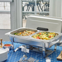 Sterno Foldable Frame Buffet Chafer Set, 8-Quart, Stainless Steel Finish