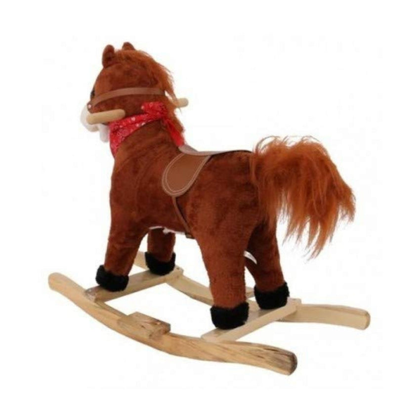 Toyshine Unicorn Horse Wooden Rocker For Kids With Music And Light Brown, White