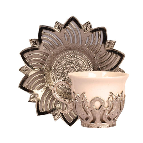 Turkish Coffee Cups Set Of 6 And Saucers  Luxury Porcelain Greek Arabic Espresso Demitasse Porcelain Cup Sets For Serving