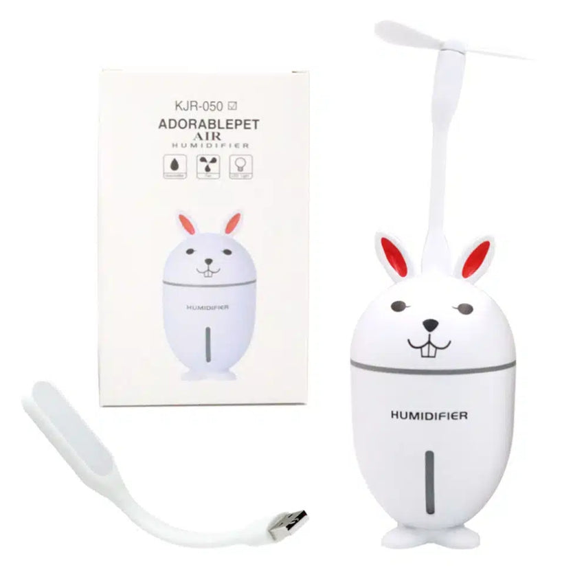 Mini Air Humidifier USB Aroma Diffuser Cute Rabbit Design with Fan and Light – KJR-050