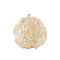 Sitara Crafts Rose Ball Candle, Wax Decorative,White