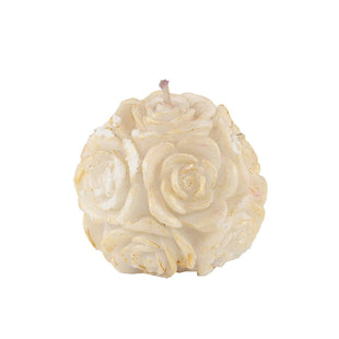 Sitara Crafts Rose Ball Candle, Wax Decorative,White
