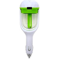 Touch-Activated Car Humidifier and Diffuser with USB Charging Port, White/Green