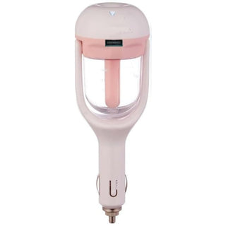 Touch-Activated Car Humidifier and Diffuser with USB Charging Port, White/pink