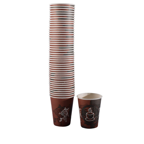 50 Pack Quality Disposable Paper Hot Coffee Cups, Perfect For Hot Drinks Tea & Coffee