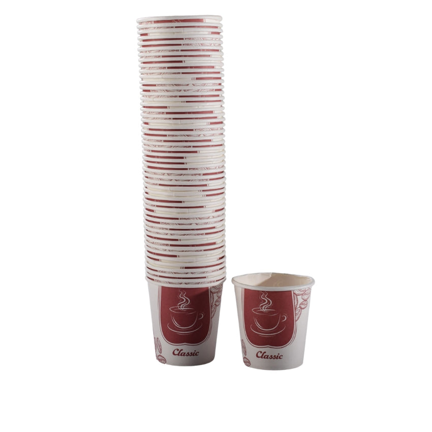 50 Pack Quality Disposable Paper Hot Coffee Cups, Perfect For Hot Drinks Tea & Coffee