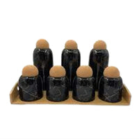 Set Of 7 Cruets With Bamboo Base