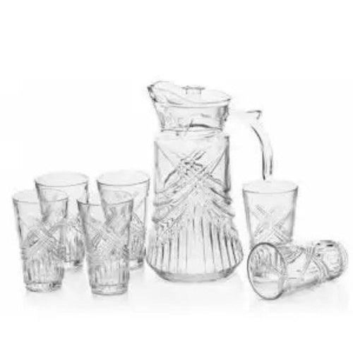 1Pc Glass Jug And 6Pcs Glass Cup Set
