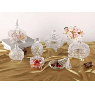 Large Arabic Design Glass Candy Bowl, Custom Glass Candy Bowl,