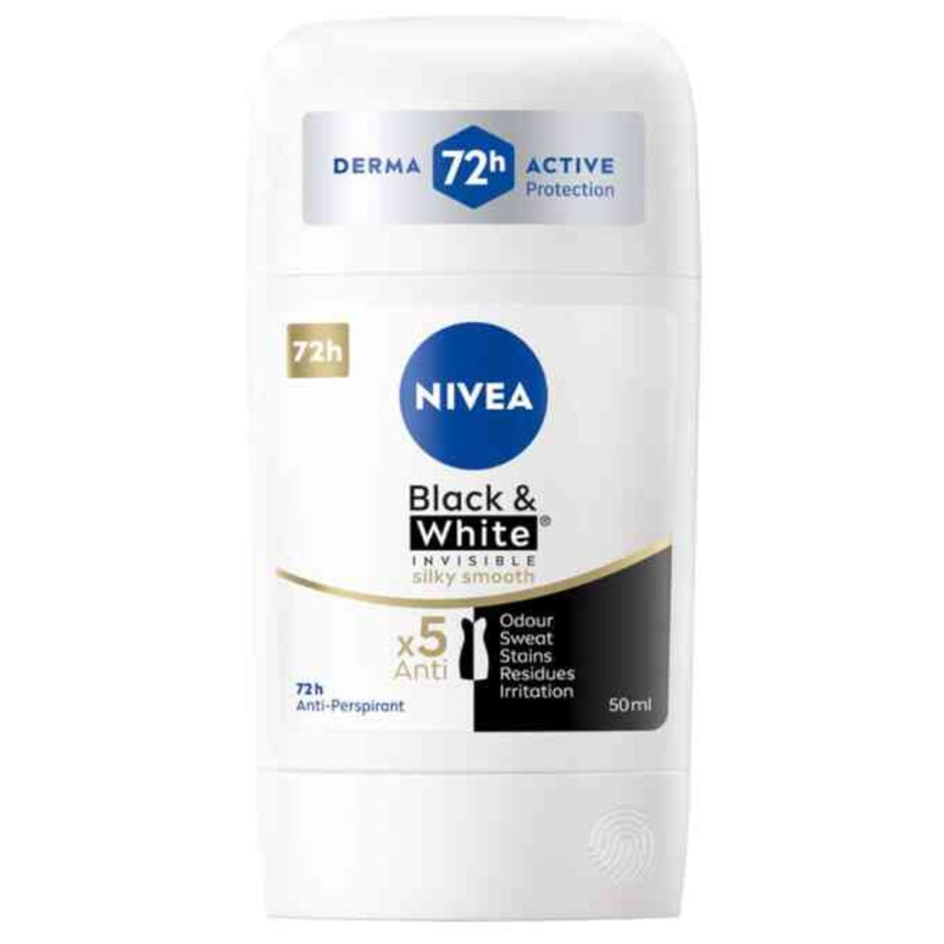 NIVEA Black & White Silky Smooth Antiperspirant Stick 50ml